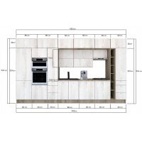 Bucatarie ZONE B 420 FRONT PAL K002 / decor K010